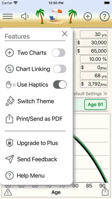 Retirement Analyst Screenshots