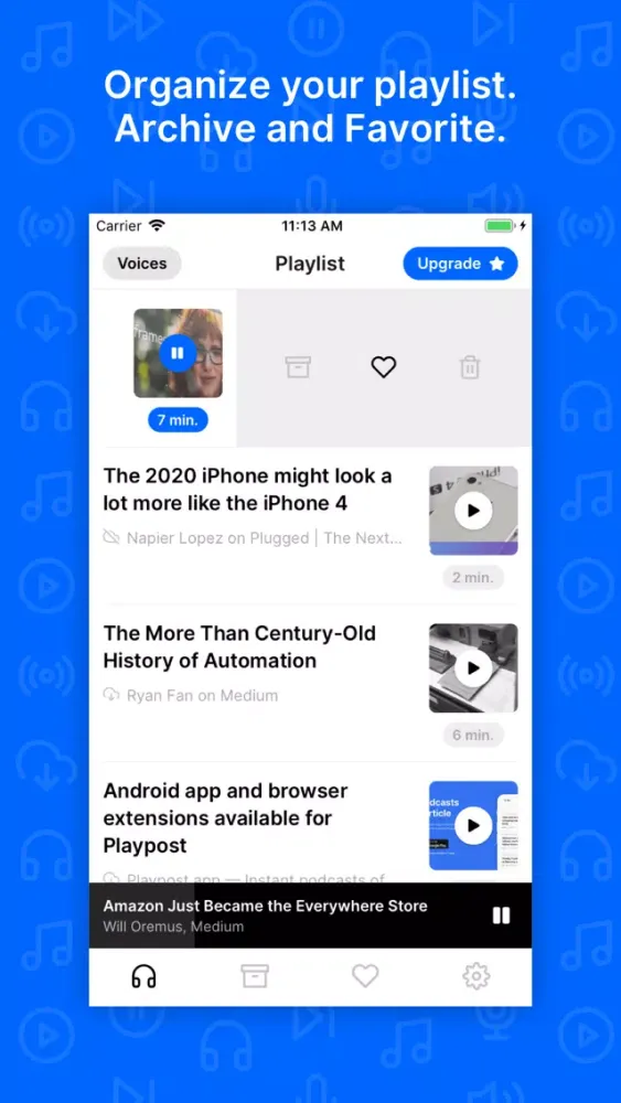 Zrzuty ekranu Playpost: Listen to articles
