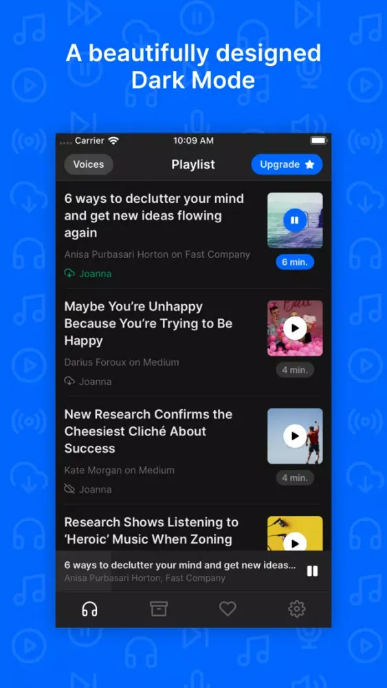 Zrzuty ekranu Playpost: Listen to articles
