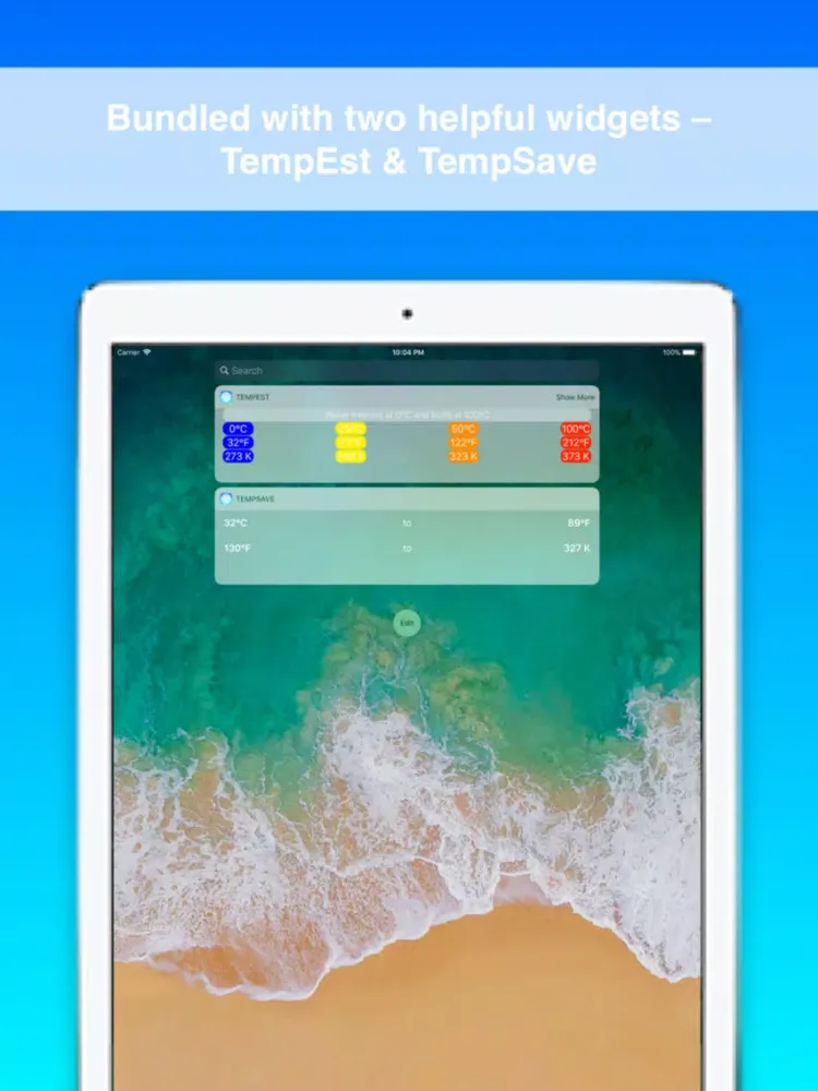 Captures d'écran de TempConv iPad 