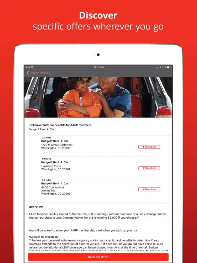 Zrzuty ekranu AARP Member Benefits iPad 