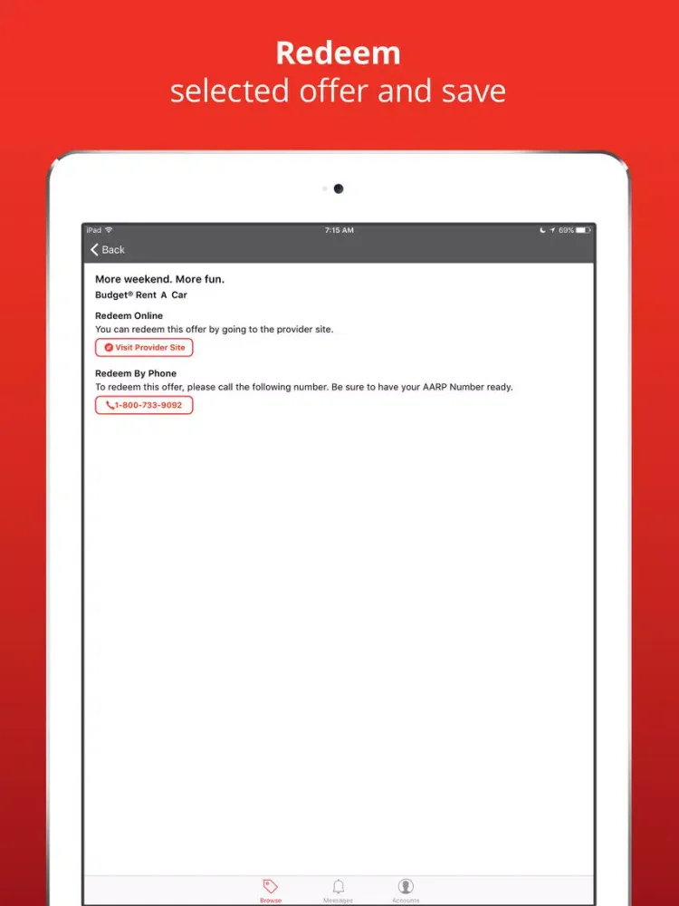 Zrzuty ekranu AARP Member Benefits iPad 