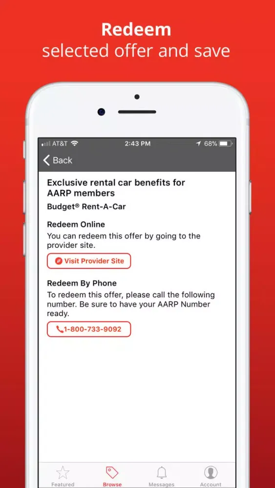 Zrzuty ekranu AARP Member Benefits