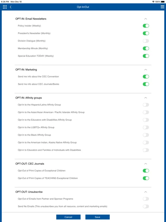My CEC iPad  Screenshots