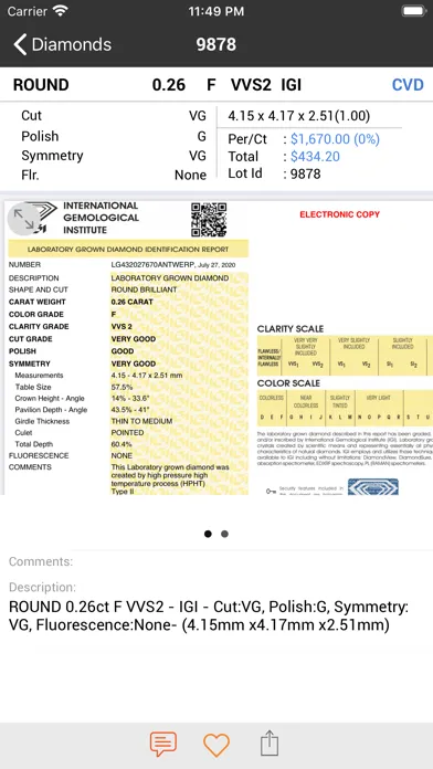 Tangkapan skrin CVD Diamonds
