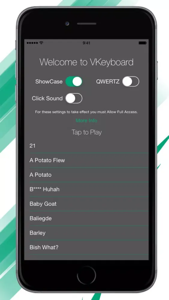VKeyboard - Keyboard and Soundboard for Vine স্ক্রিনশট