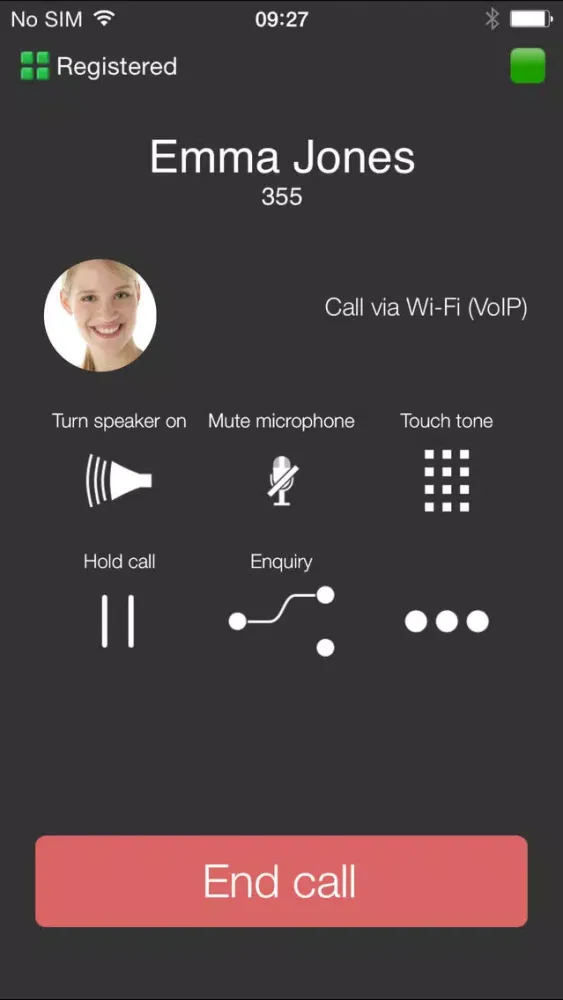 Screenshot di Mitel Mobile Client