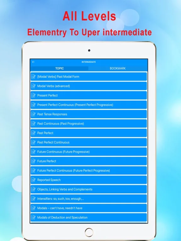 Capturas de tela do English Grammar Quiz App iPad 
