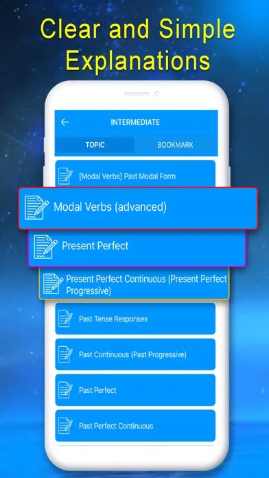 Capturas de tela do English Grammar Quiz App