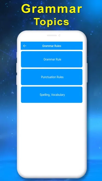 Capturas de tela do English Grammar Quiz App