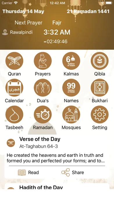 Capturas de tela do Ramzan Pro - Quran & Calendar