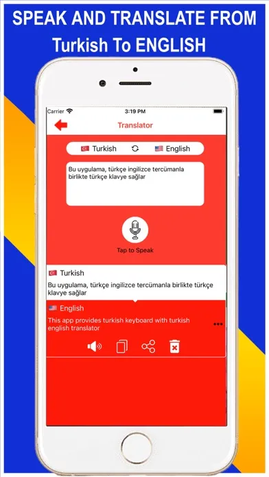 Capturas de tela do Turkish Keyboard & Translator