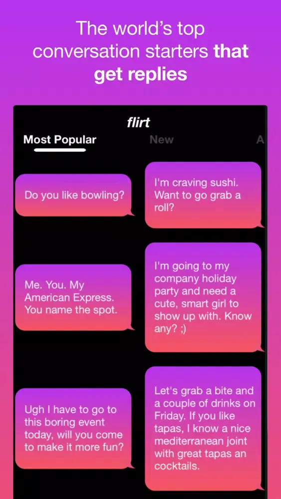 Capturas de pantalla de Flirt: Send Better Texts