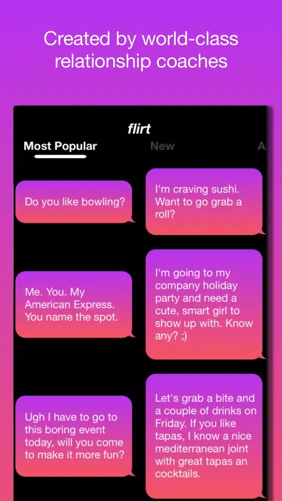 Capturas de pantalla de Flirt: Send Better Texts
