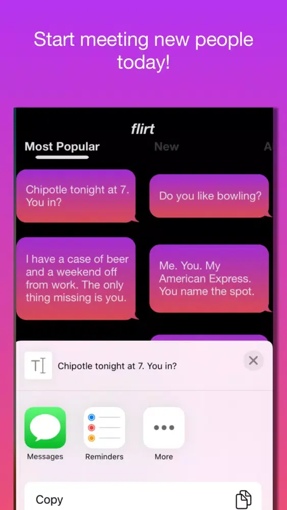 Capturas de pantalla de Flirt: Send Better Texts