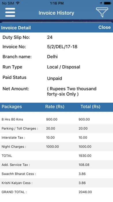 Tangkapan layar WTI Cab Booking