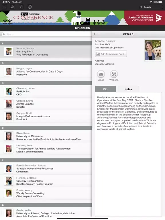 AAWA 2023 Fall Conference iPad  スクリーンショット