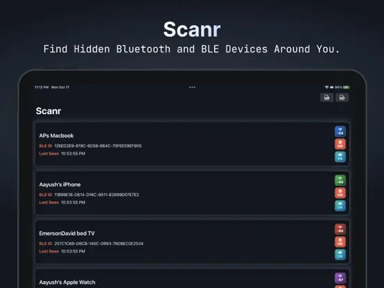 Scanr - Bluetooth Scanner iPad  Screenshots