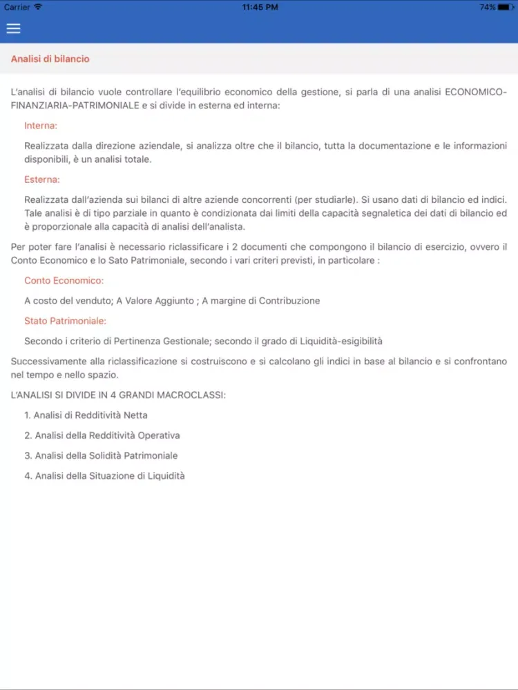 Captures d'écran de Analisi di Bilancio iPad 