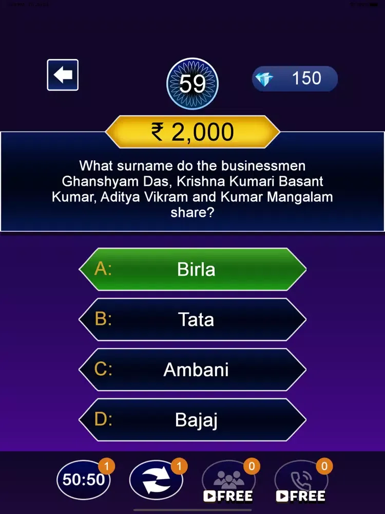 Screenshot di KBC Crorepati Quiz 2020 iPad 