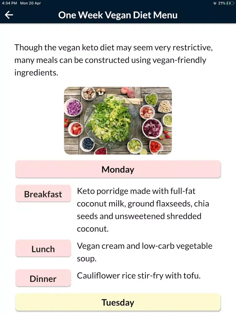 Keto Diet Plan For Weight Loss iPad  Screenshots
