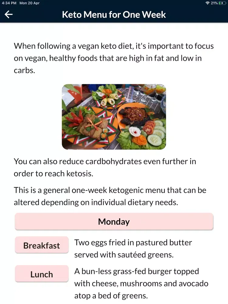 Keto Diet Plan For Weight Loss iPad  Screenshots