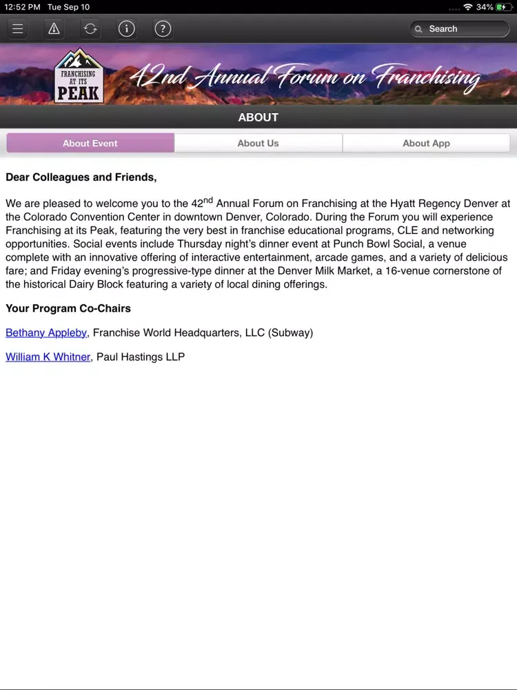 42nd Annual Forum on Franchisi iPad  سکرین شاٹس