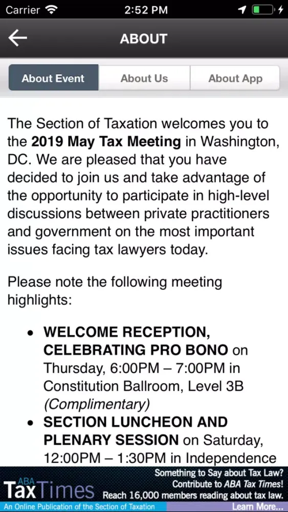 ABA Tax Events应用截图