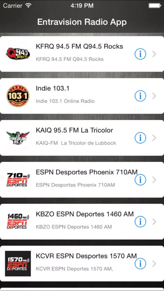 Entravision Radio App سکرین شاٹس