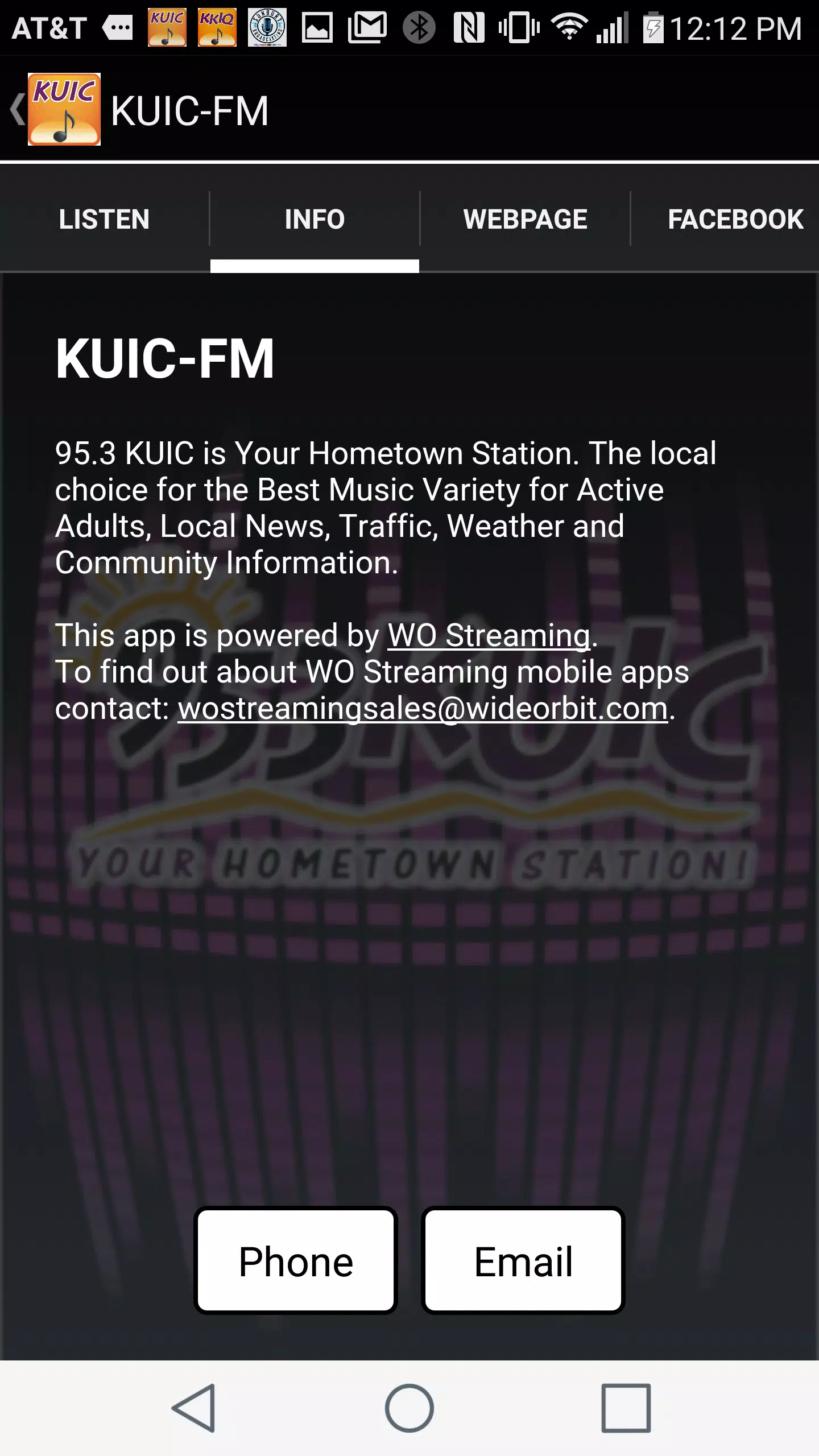 KUIC Mobile Music Screenshots