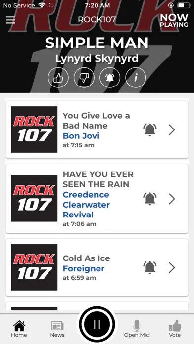 Tangkapan layar Rock 107 WEZX