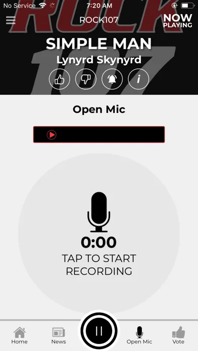 Tangkapan layar Rock 107 WEZX