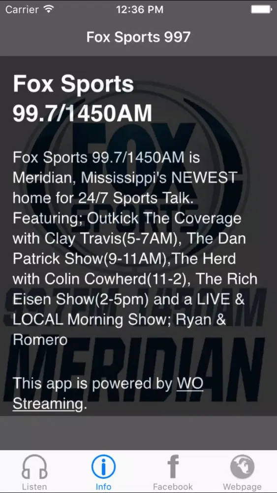 Captures d'écran de Fox Sports 99.7/1450AM