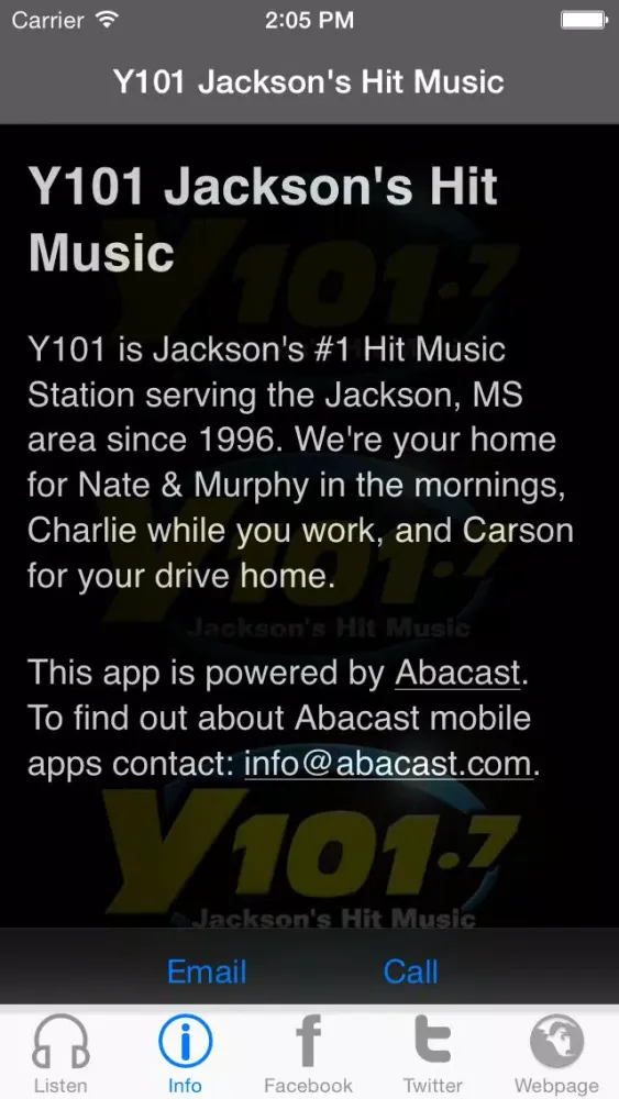 Zrzuty ekranu Y101 Jackson's Hit Music