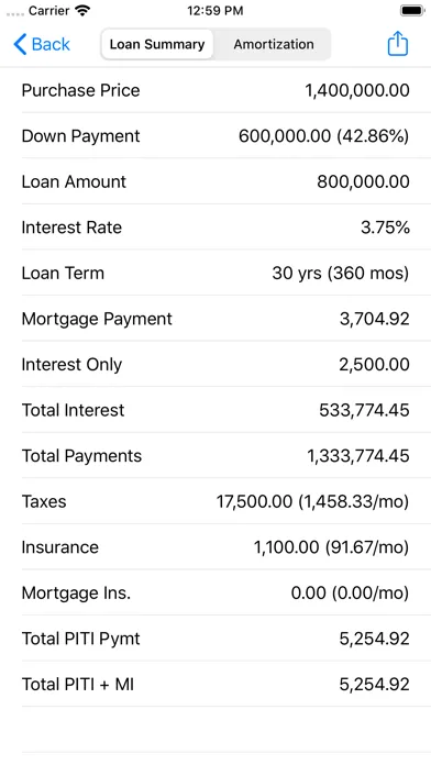 Capturas de pantalla de RECalc Mortgage Calculator