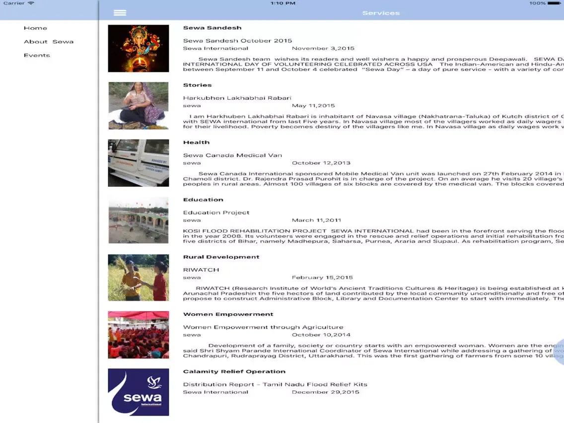 Sewa International iPad  Ekran Görüntüleri