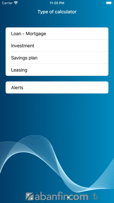 Capturas de tela do Abanfin Financial Calculator