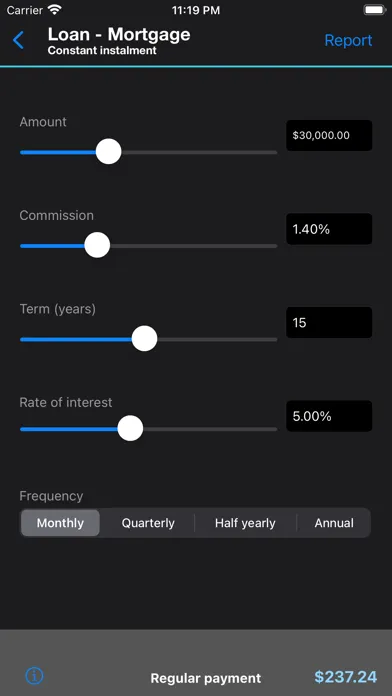 Capturas de tela do Abanfin Financial Calculator