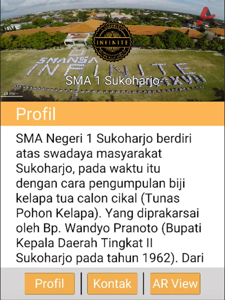 Tangkapan layar AR SMA 1 Sukoharjo iPad 