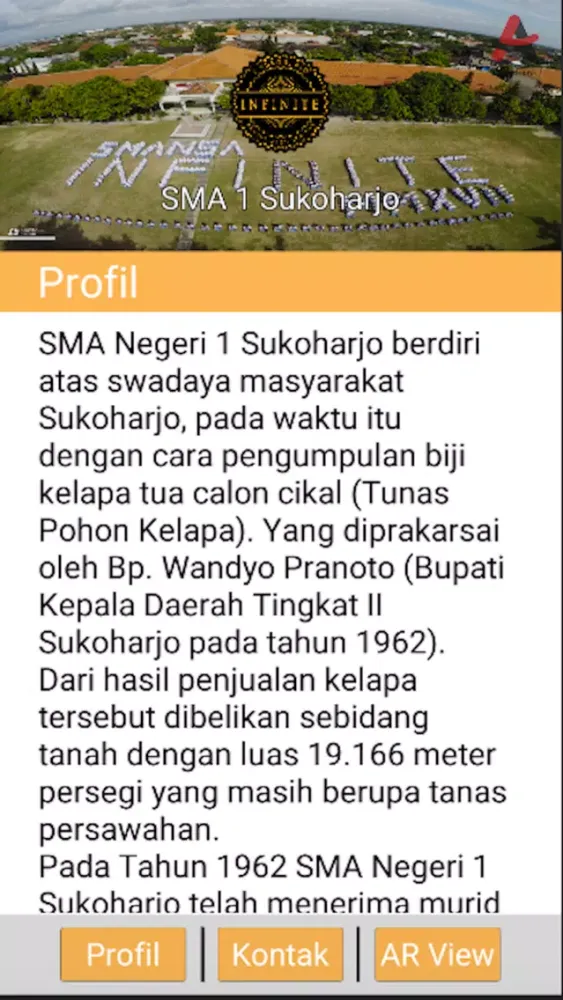 Tangkapan layar AR SMA 1 Sukoharjo