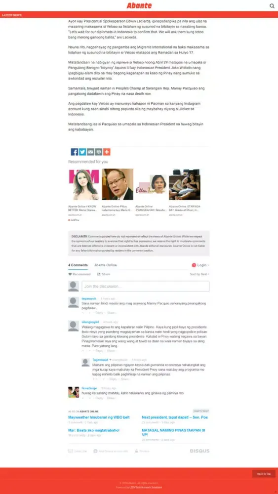Screenshot di Abante