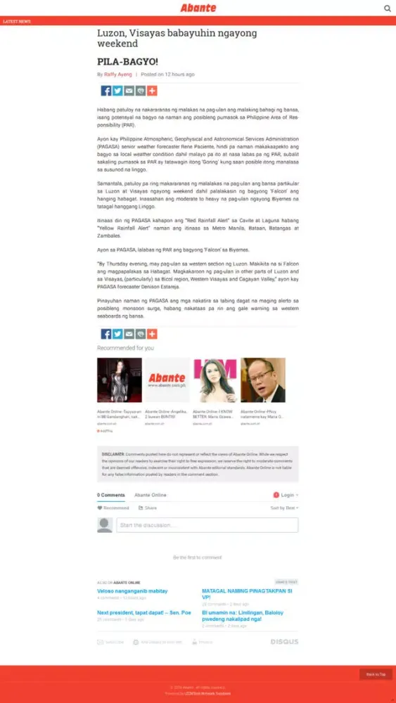Screenshot di Abante