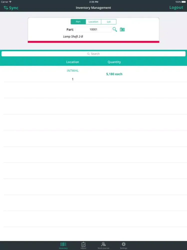 abas ERP Inventory Management iPad  Screenshots
