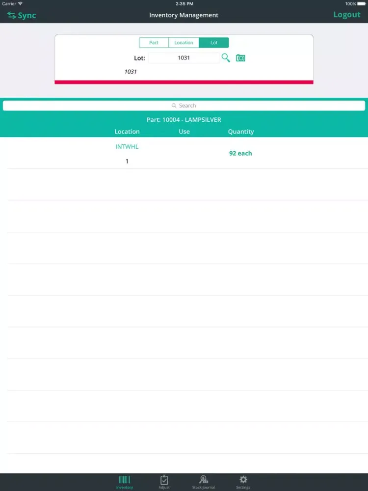 abas ERP Inventory Management iPad  Screenshots