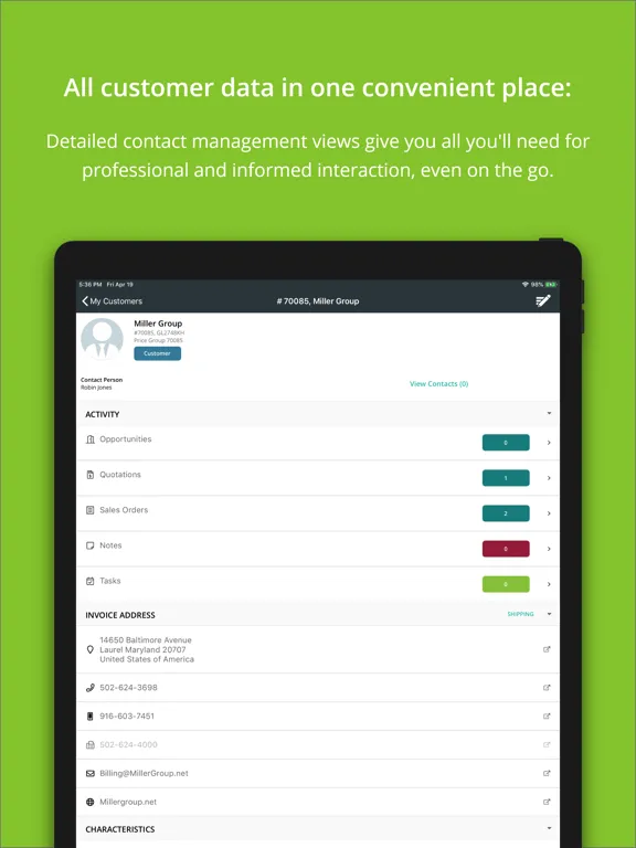 Скриншоты abas CRM iPad 