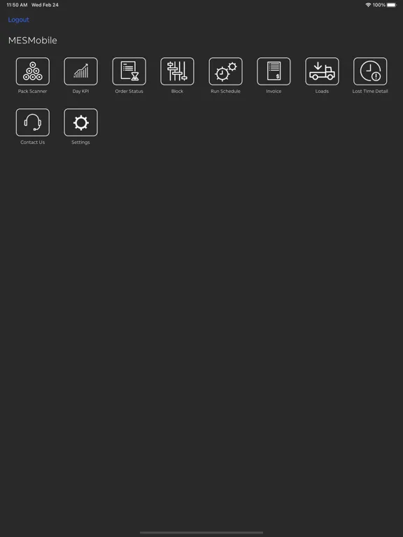 Tangkapan layar MESMobile Suite iPad 