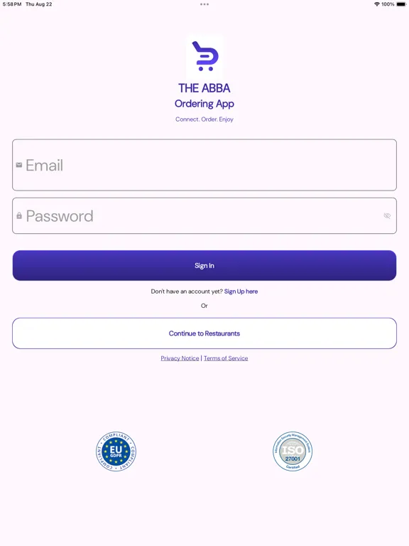 تصاویر The ABBA Ordering App iPad 