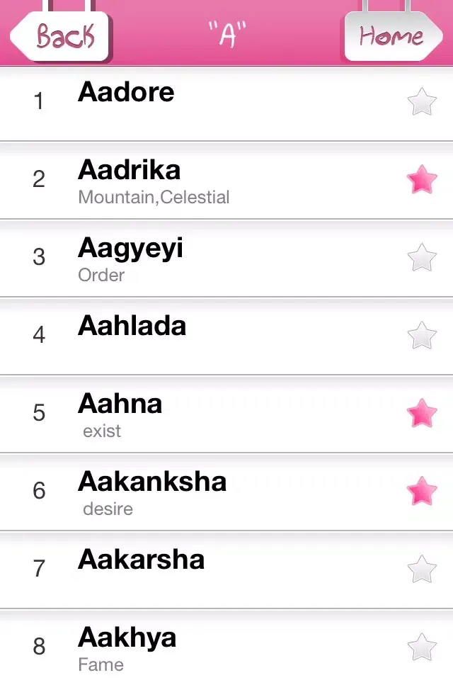 Zrzuty ekranu Indian - Baby Names