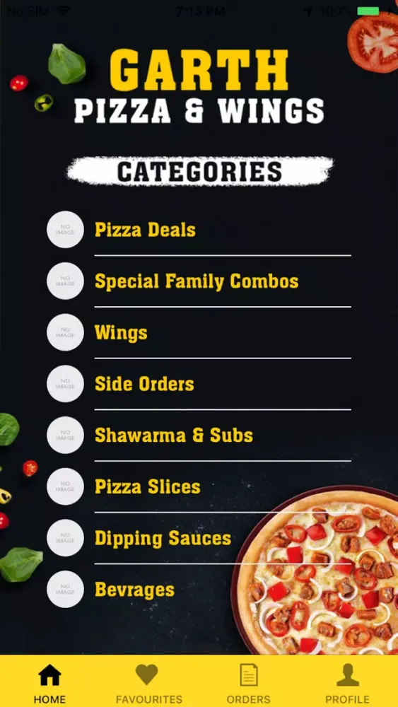 Ảnh chụp màn hình của Garth Pizza & Wings