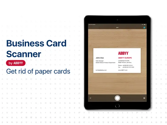 ABBYY Business Card Reader Pro iPad  Screenshots